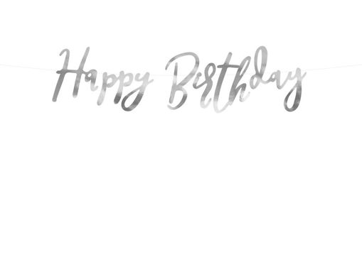 Picture of BANNER HAPPY BIRTHDAY SILVER 16.5X62CM